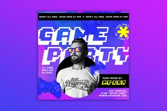 Free Game Party Banner Set Template