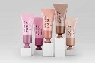 Free Cosmetic Tubes Mockup in PSD