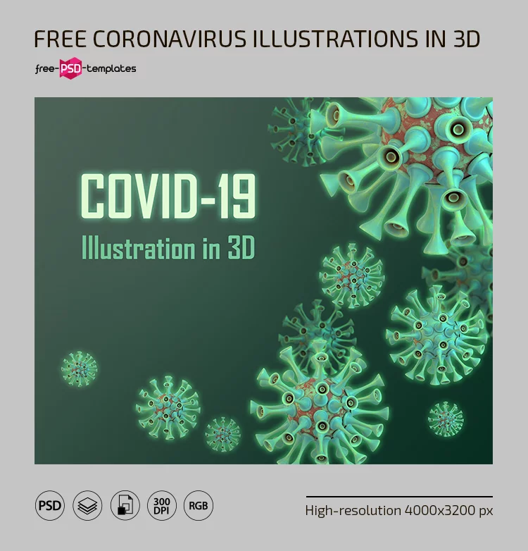 Free Coronavirus Illustrations in 3D