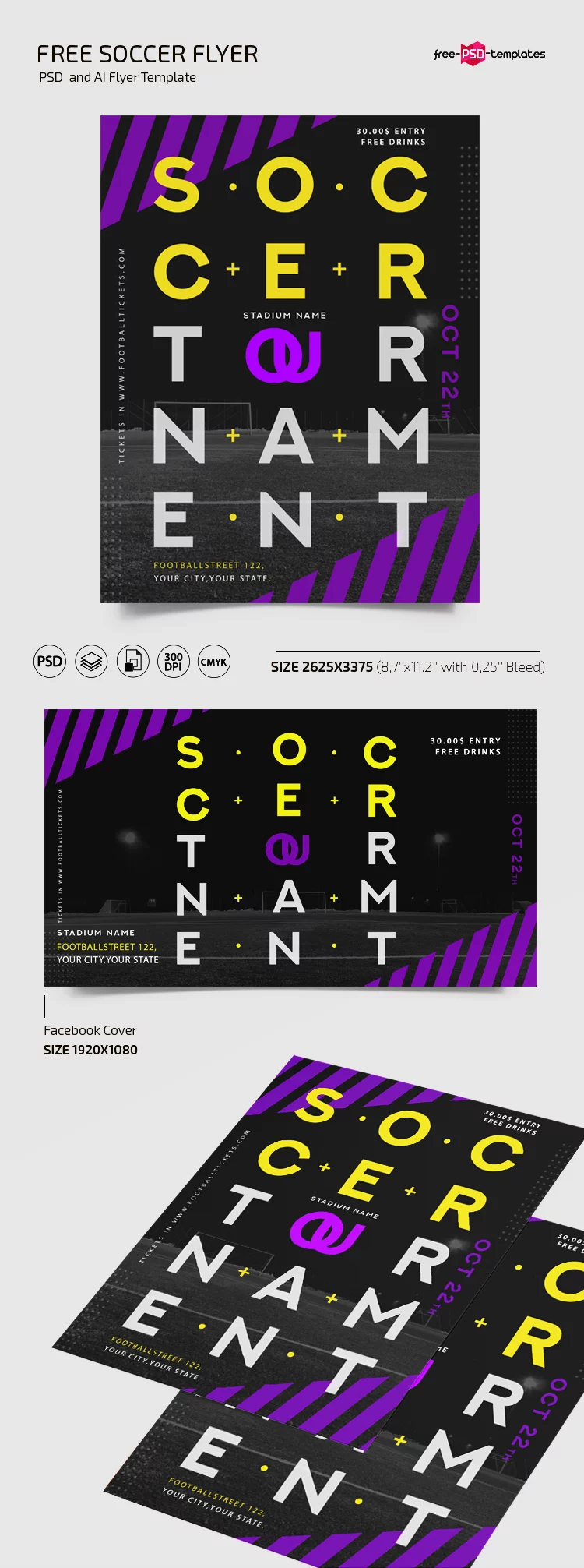 Free Soccer Flyer Template in PSD + AI