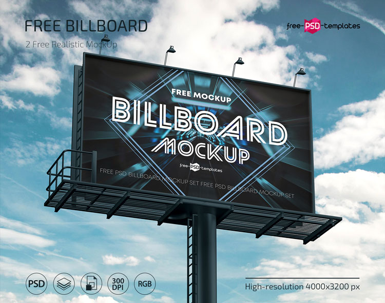 Download 49 Free Psd Billboard Banner Mockups For Creating The Best Advertisement And Premium Version Free Psd Templates PSD Mockup Templates