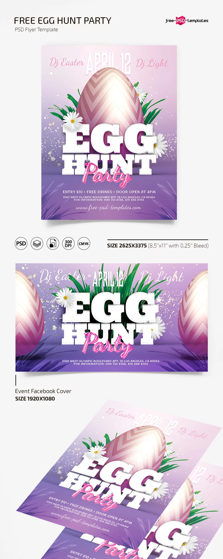 Free Egg Hunt Flyer Template in PSD