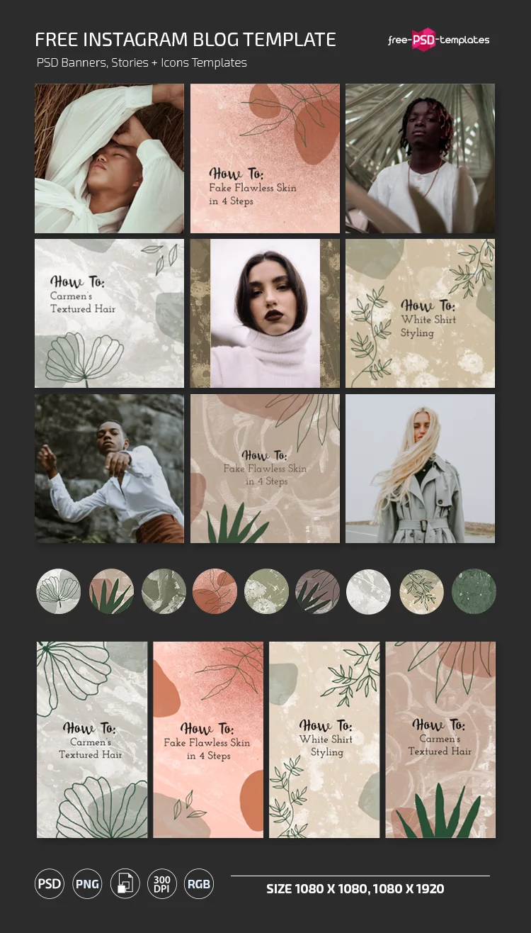 Free Instagram Blog Banners Template in PSD