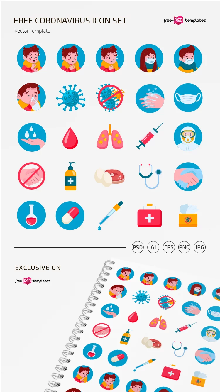 25 Free Covid 19 Icons Vector