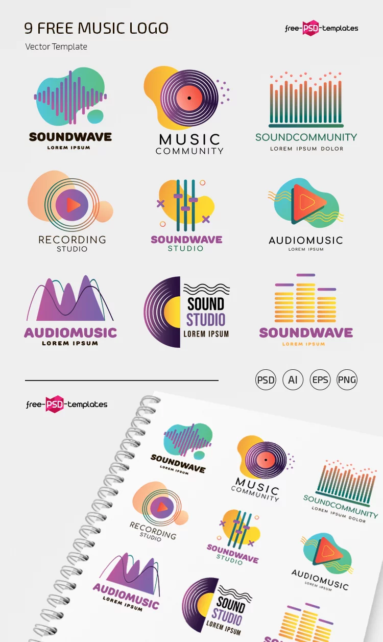 Free Music Logo Template in PSD, AI, EPS