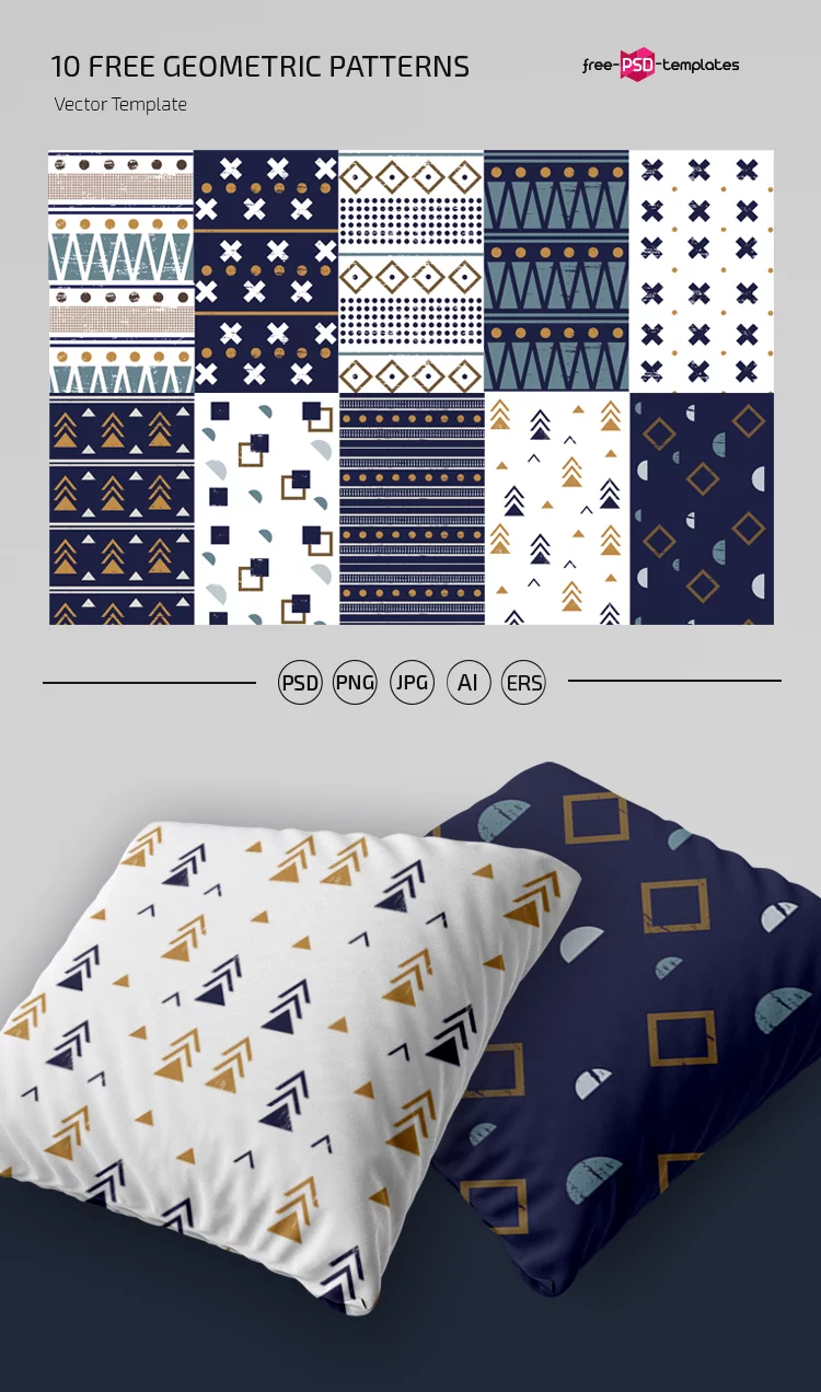 Free Geometric Pattern Vector Set Template in PSD + AI, EPS