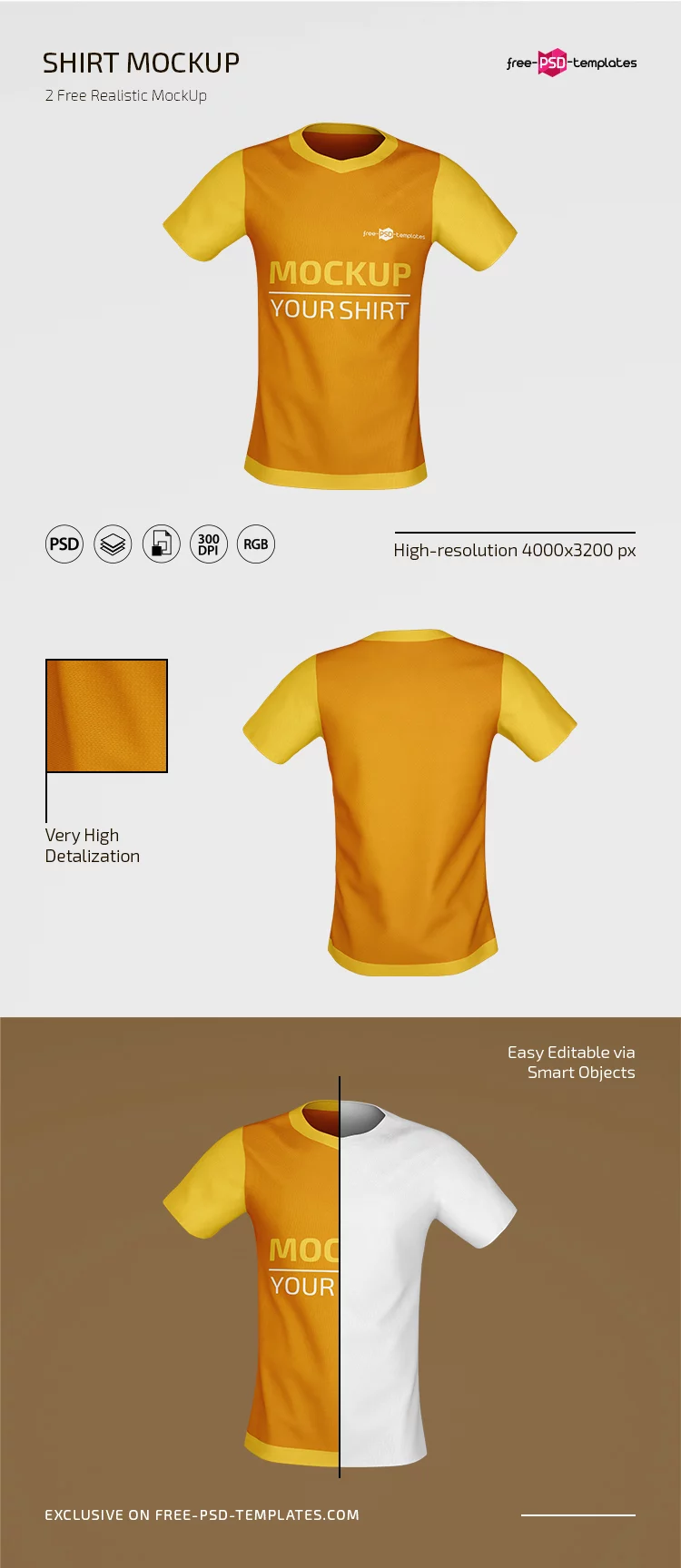 Free PSD Shirt Mockup Templates