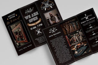 Free Barbershop Trifold Brochure Template (PSD)