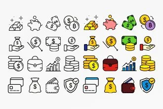 Free Financial Icons Template in PSD +AI