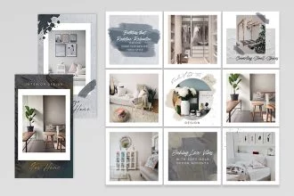 Free PSD Interior Instagram Posts and Stories Template