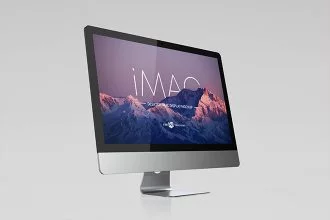 Free Desktop IMac Display Mockup Template in PSD