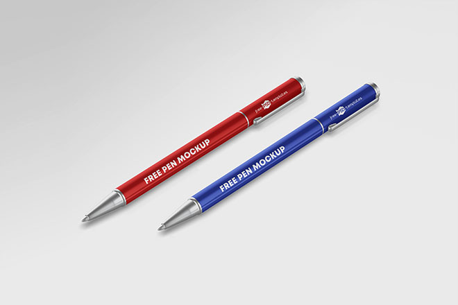 Free Ballpoint Pen Mockup PSD Set