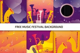 6 Free Music Festival Backgrounds in AI + EPS