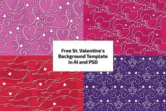 Free St. Valentine’s Background Template in Ai and PSD