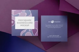 Free PSD Square Business Card Mockup Templates