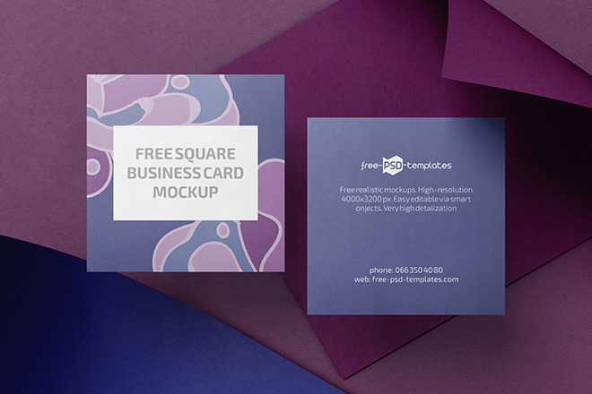 Download Free Psd Square Business Card Mockup Templates Free Psd Templates PSD Mockup Templates