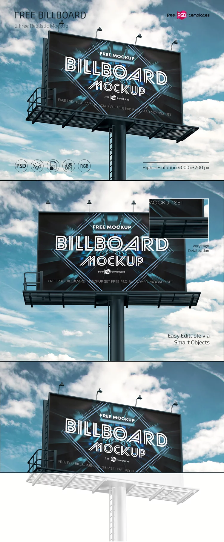 Free Billboard Ad Mockups in PSD