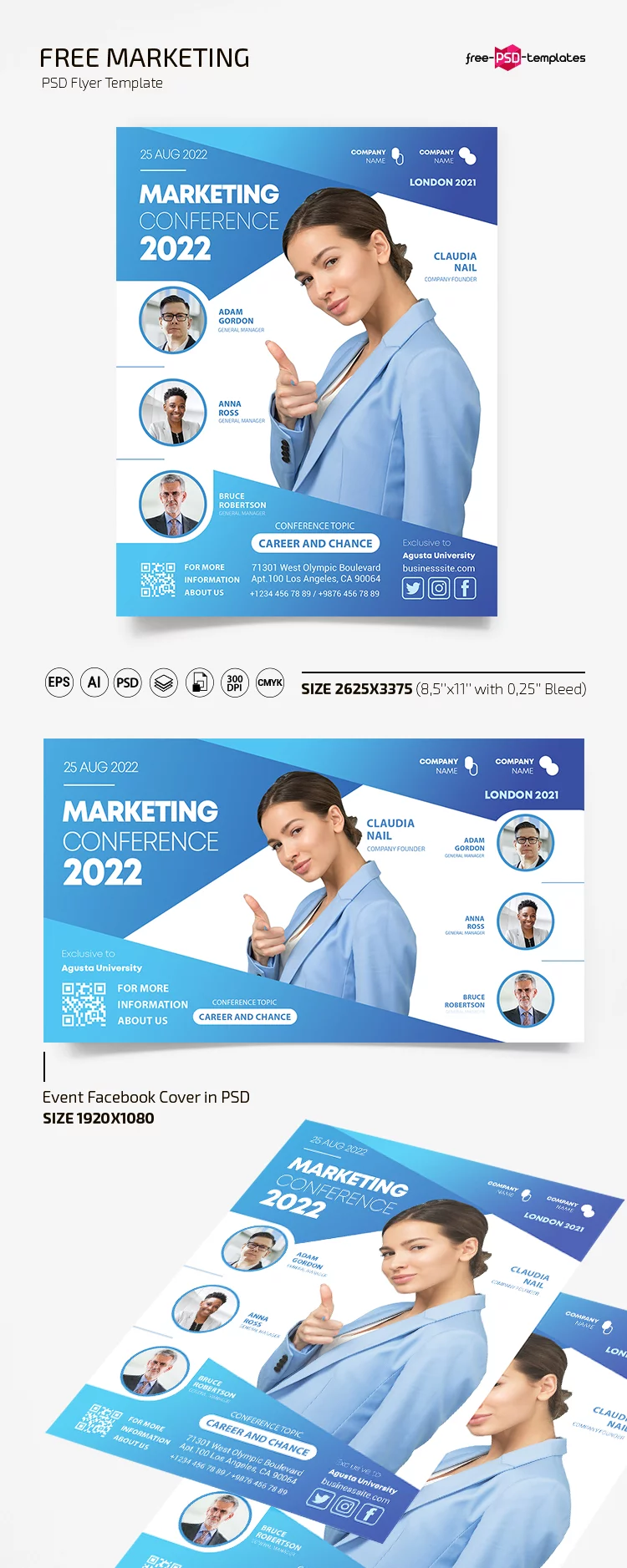 Free Marketing Flyer Template in PSD + AI