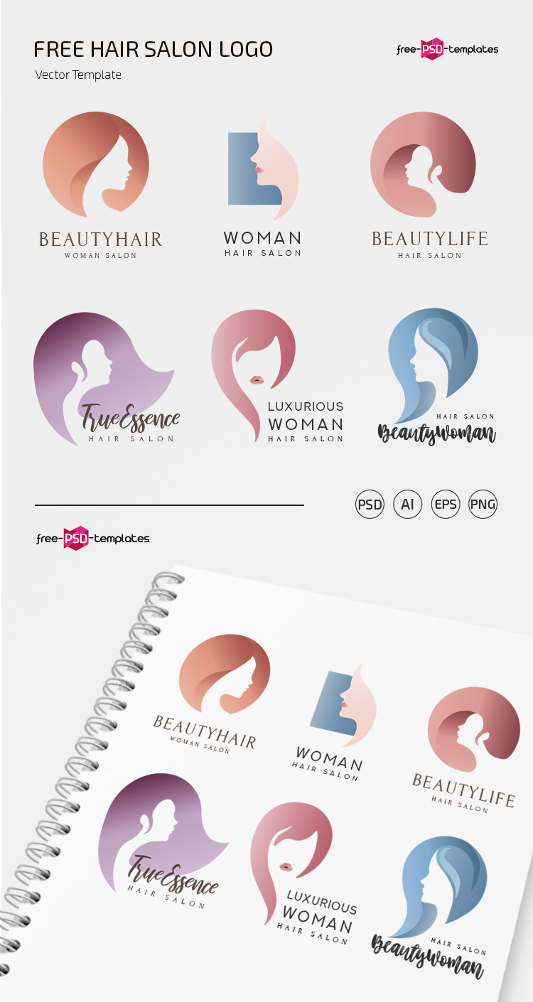 Free Hair Salon Logo Template in PSD, AI, EPS – Free PSD Templates