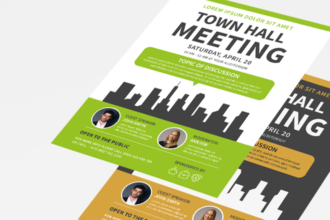 Free Meeting Flyers Template in PSD + AI Free Meeting Flyers Template in PSD + AI