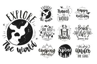 Free Travel Logo Set Template in PSD, AI, EPS