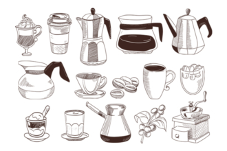 Free Coffee Icon Set Template in PSD +AI, EPS Free Coffee Icon Set Template in PSD +AI, EPS