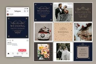 Free Instagram Wedding Banners Template in PSD