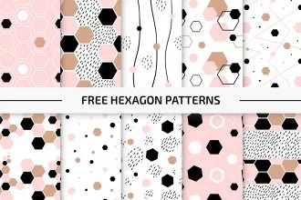 Free Hexagon Patterns Vector Set in EPS + PSD