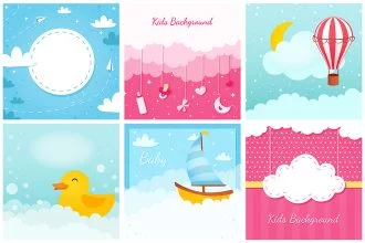 Free Kids Background Vector Set in EPS + PSD