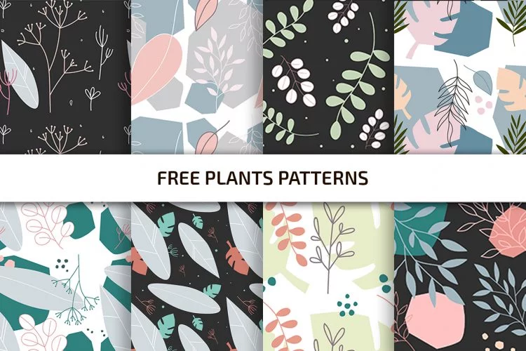 Free Plants Patterns Template in PSD + AI, EPS