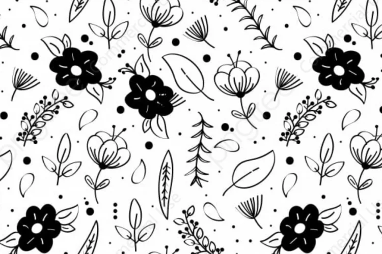 Floral Pattern Black And White Vector Art, Icons, and Graphics for Free  Download