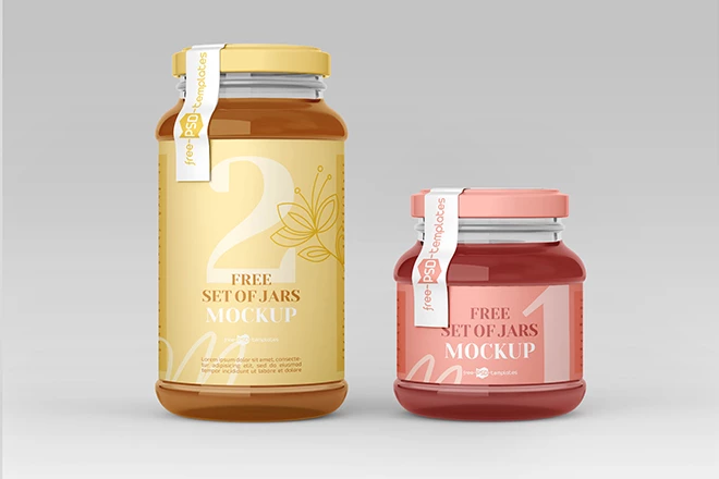 Free Jar Set Mockup in PSD