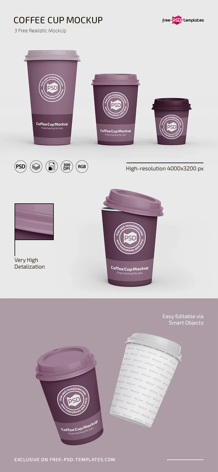 Free PSD Coffee Cup Mockup Templates