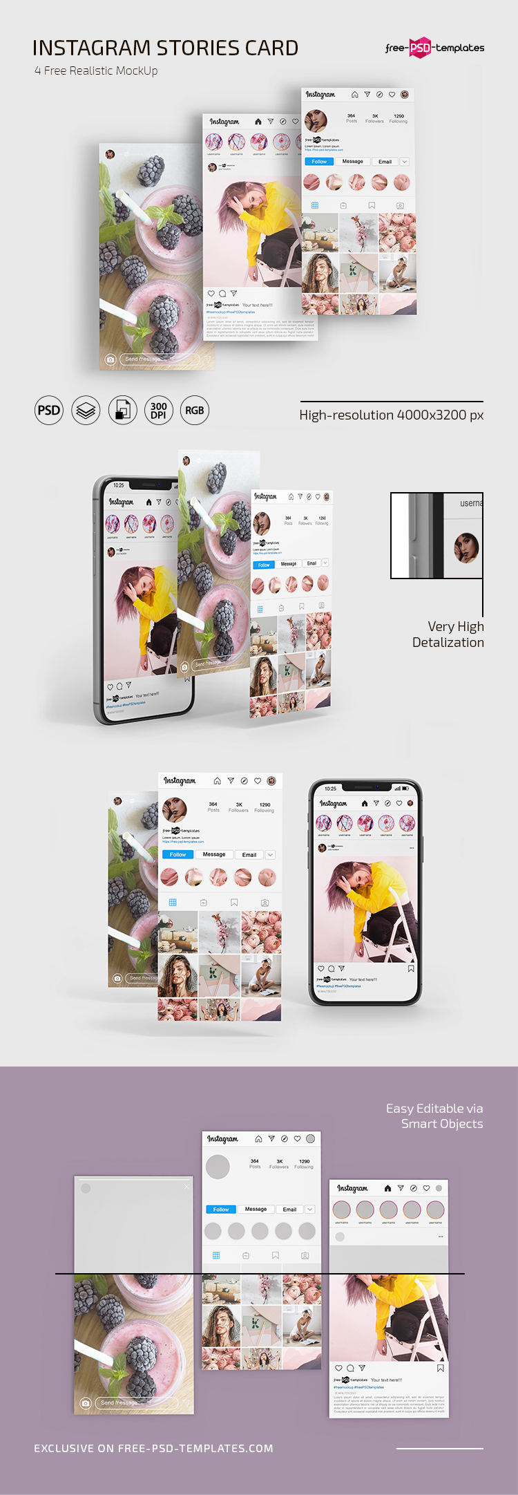Download Free Instagram Stories Card Mockup In Psd Free Psd Templates