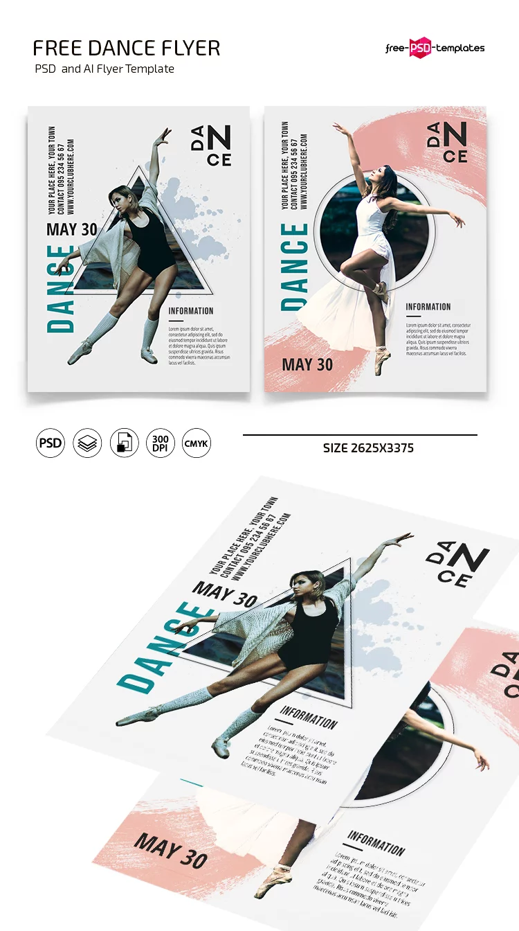 Free Dance Flyer Template in PSD + AI