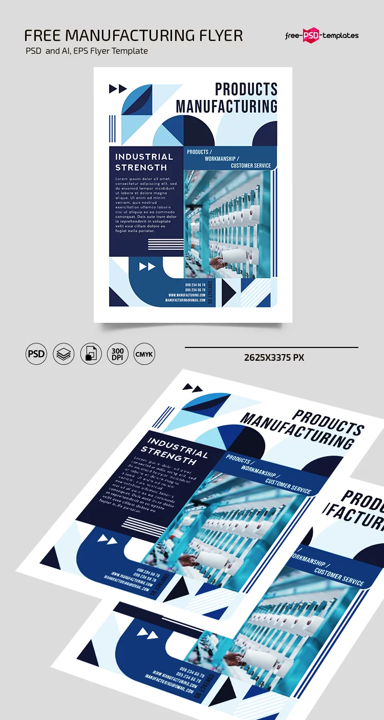 Free Manufacturing Flyer Template in PSD + AI + EPS