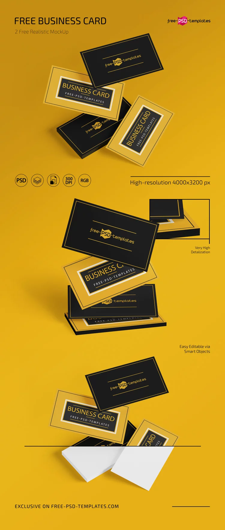 Free Business Card Mockups in PSD