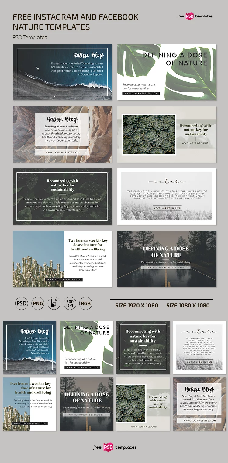 Free Facebook and Instagram Nature Banners Template in PSD