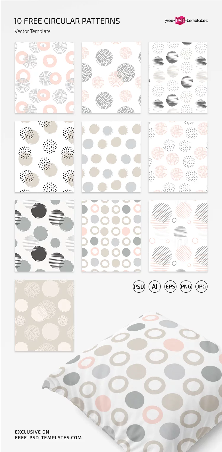 Free Circular Vector Pattern Set in EPS + PSD