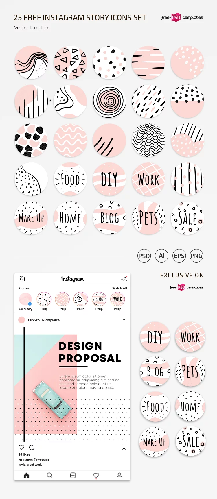 Free Vector Instagram Icons for Stories
