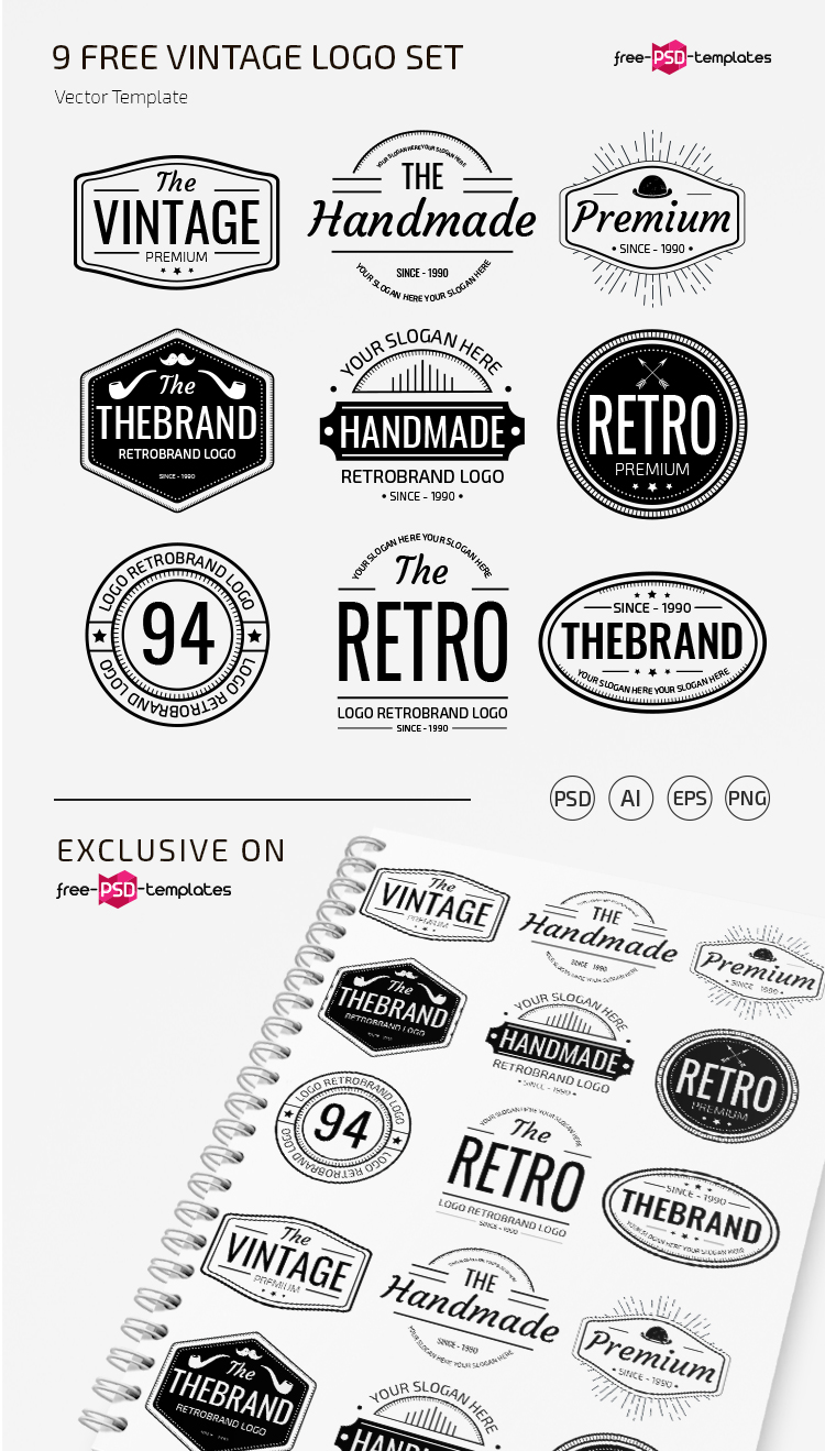 free vintage logo templates for photoshop elements