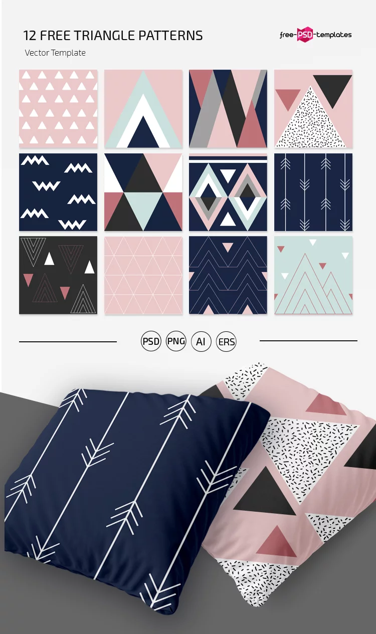 Free Triangle Patterns Template in PSD + AI, EPS