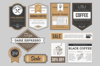 Free Bages and Label Set Template in PSD, AI, EPS