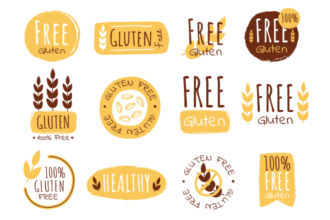 Free Gluten Stickers in EPS + PSD Free Gluten Stickers in EPS + PSD