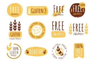 Free Gluten Stickers in EPS + PSD