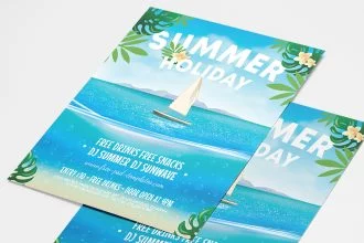 Free Summer Holiday Flyer Template in PSD + AI
