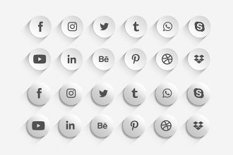 Free Social Media Icon Set Template in PSD +AI, EPS
