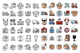 Free Shipping Vector Icon Set in EPS + PSD