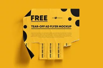 Free Tear-off Ad Mockups in PSD