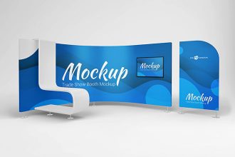 Free Trade Show Booth Mockup in PSD